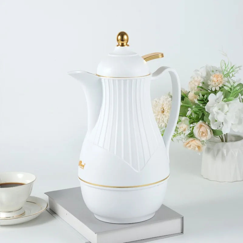 SUNLIFE 1.0L New Up Grade Arabian Coffee Pot White Glass Liner DAY DAYS Vacuum Flask