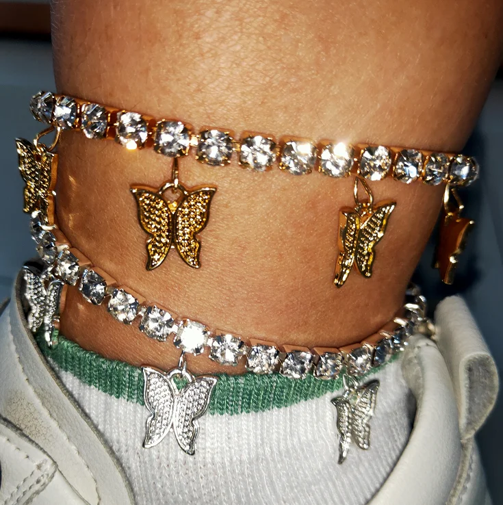 

wholesale new fashion color butterfly anklet kids, Picture