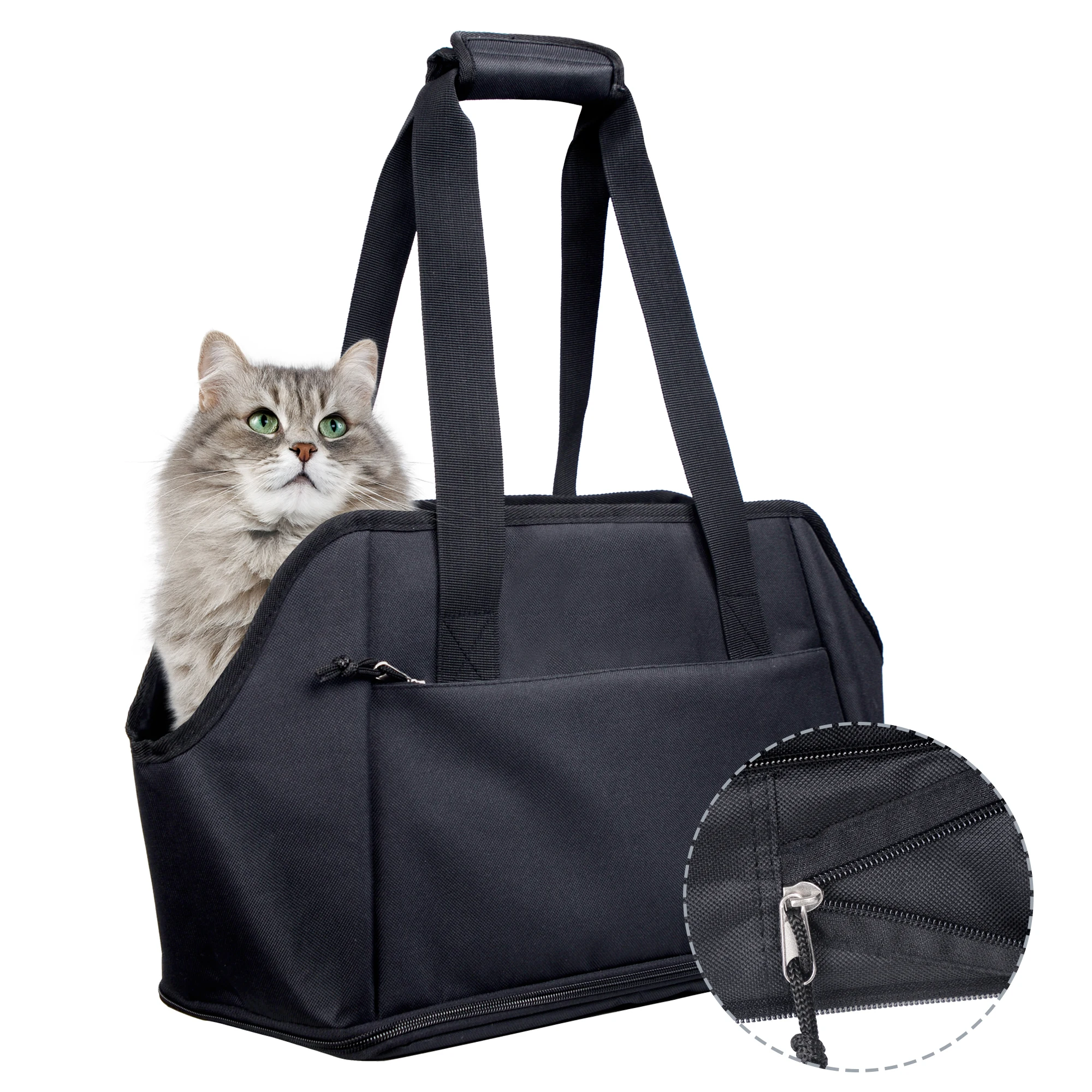 

Expandable Dog Cat Soft-Sided Carriers Bag for Small Puppy Medium Kitten Portable Pet Travel Handbag Tote Bag with Safety Tether