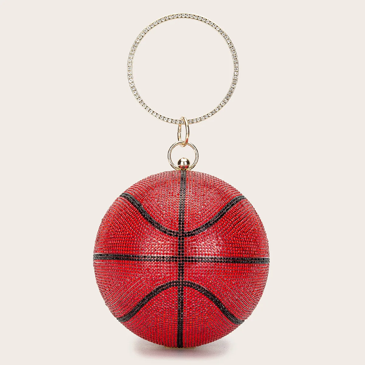 

2021 Rhinestone Basketball football shape Evening Bag Crystal Diamond Pink Wedding Clutch Purse with ring, Customized