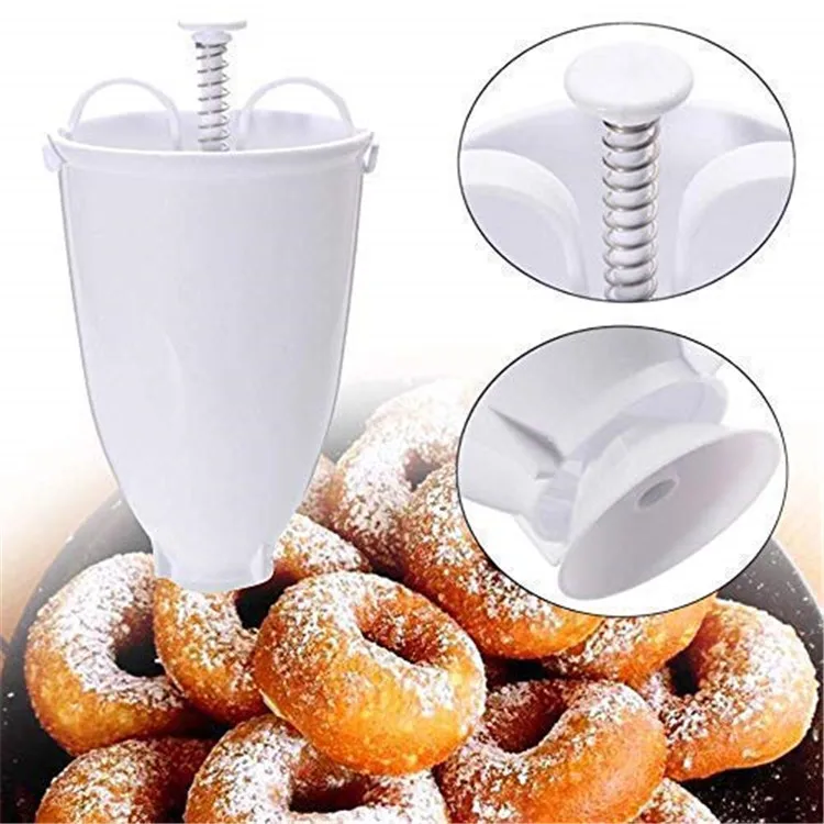 

Factory Wholesale Home DIY Manual Mini Donut Depositor Donut Maker Dropper Plunger Dough Batter Dispenser Hopper
