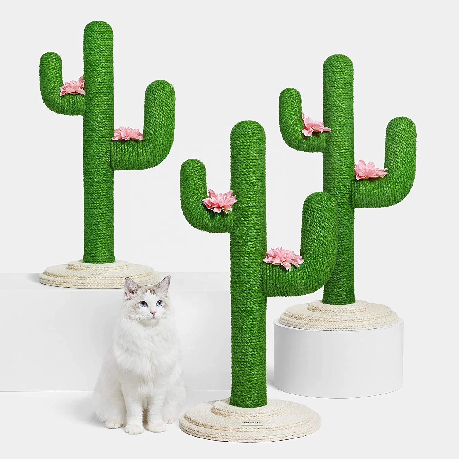 

Cat Scratcher Tree Cat Climbing Tree Tower Supply Pet Accesory Cat Scratcher Cactus Model Factory Supply Wholesale OEM Cactus, Green/pink