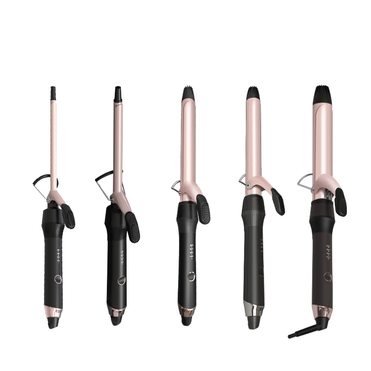 

One Temperature Control Protect Crimper Curler Ceramic Curling Iron White Hair Curlers Spiral WITH Private Label, Black/customized