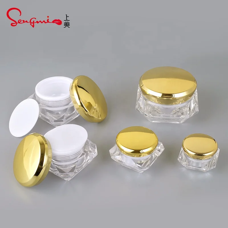 

5g 10g 15g 20g 30g Luxury empty small fancy skin care custom plastic packaging face acrylic cosmetic body cream jar