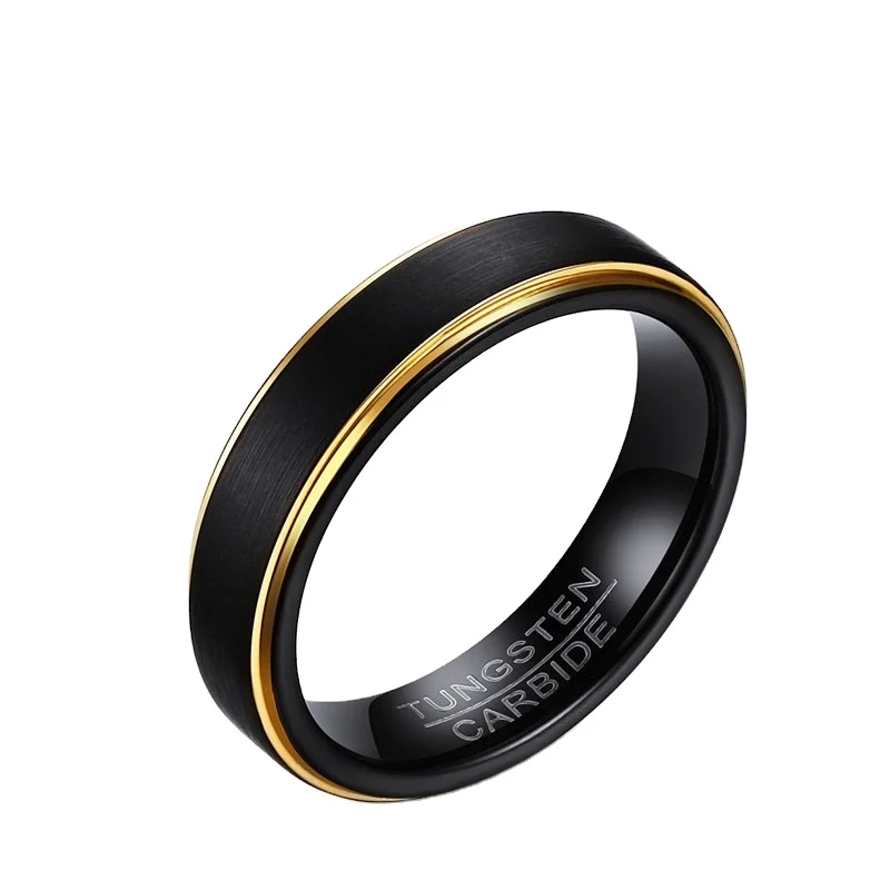 

5MM Matte Black Tungsten Carbide Ring Brushed Wedding Tungsten Steel Rings For Male Jewelry