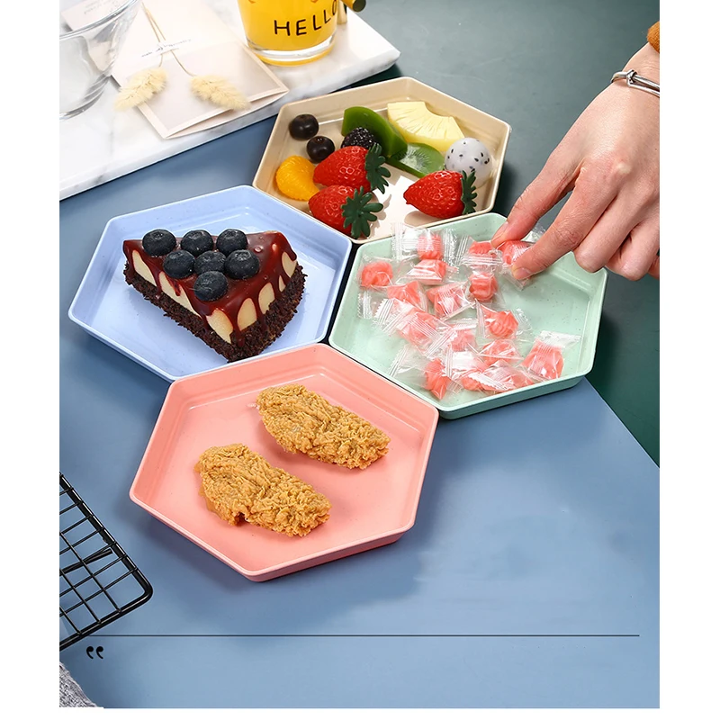 

Disposable Reusable Rectangular Wheat Straw Fiber dinner set dinnerware, Customized color