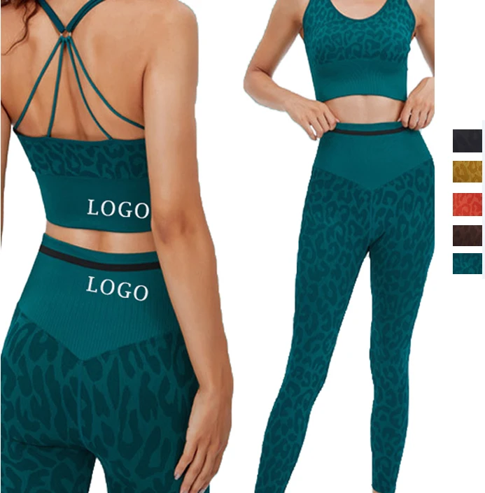 

New Design Printing Seamless Yoga Set Gym Fitness Clothing Women Yoga Suit Sportswear Female Workout Leggings Top Sport Clothes, Shown