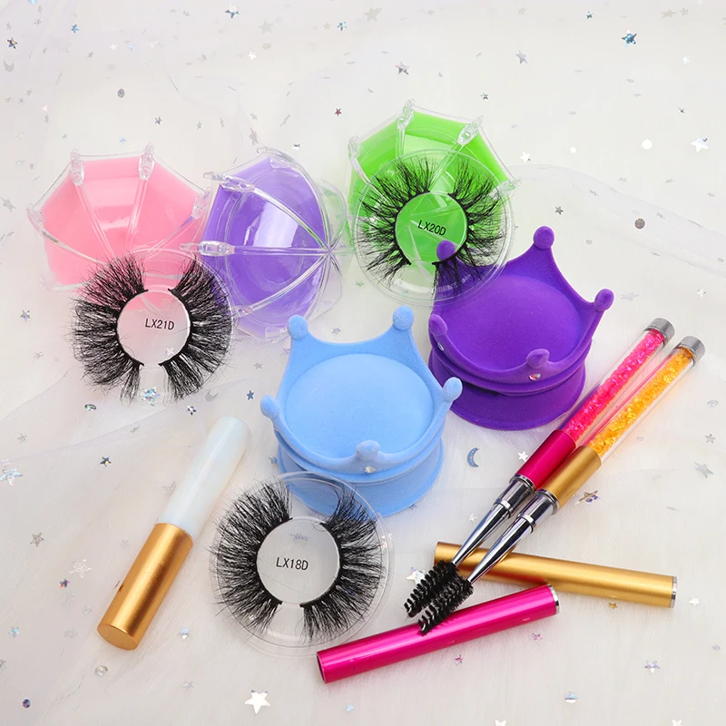 

Own brand private label faux 25mm mink eyelashes full strip wholesale lashes 3d fur eye mink lashes with lash packing box, Black