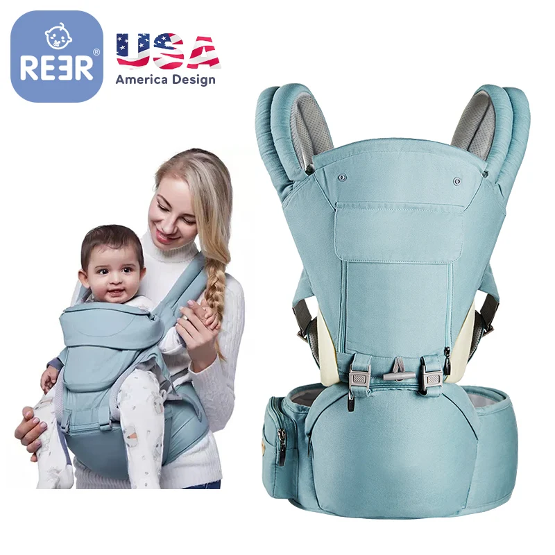 

REER Amazon CPC EN13209 Hip Seat Newborn Baby Wrap Carrier Organic Cotton Sling Travel Ergonomic Backpack Baby Carrier