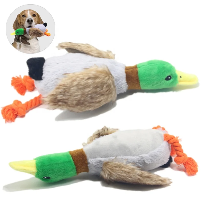 

Factory Direct Supply Pet Dog Squeaky Toy for Small Medium Large Dogs Chewing Plush Toy simulation wild duck Interactive Toy