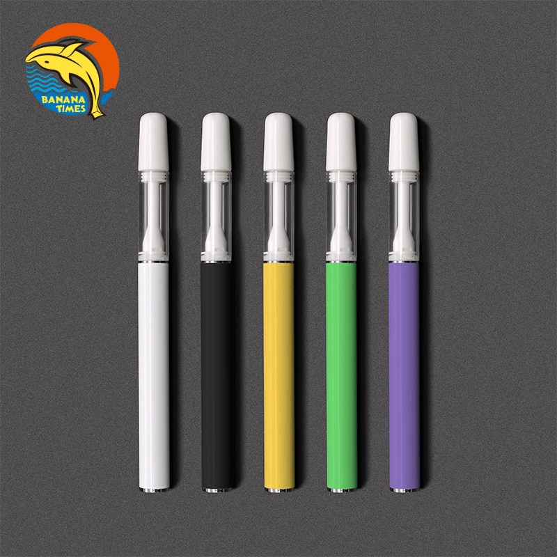 

Custom Brand 0.5ml 1ml Press in Tip Vape Pen Case Wholesale Ceramic Thick Oil Vape Pen BANANATIMES