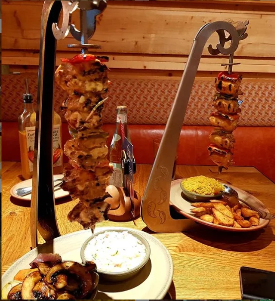 

Stainless steel skewer/Nando's chicken bbq table stand Espetada stand