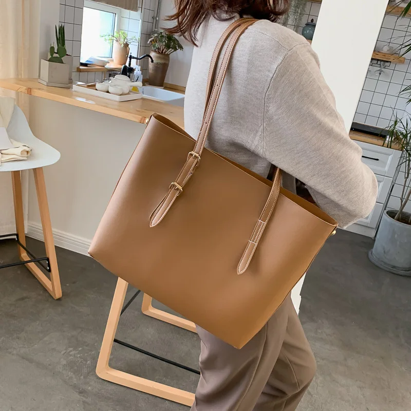 

High Quality Pu Leather Tote Bags Custom Printed Logo Handbag Supplier