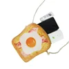 Wholesale cheap mini cute kids simulated bread fabric messenger bag wallet for girls gift cosmetic monedero zipper coin purse