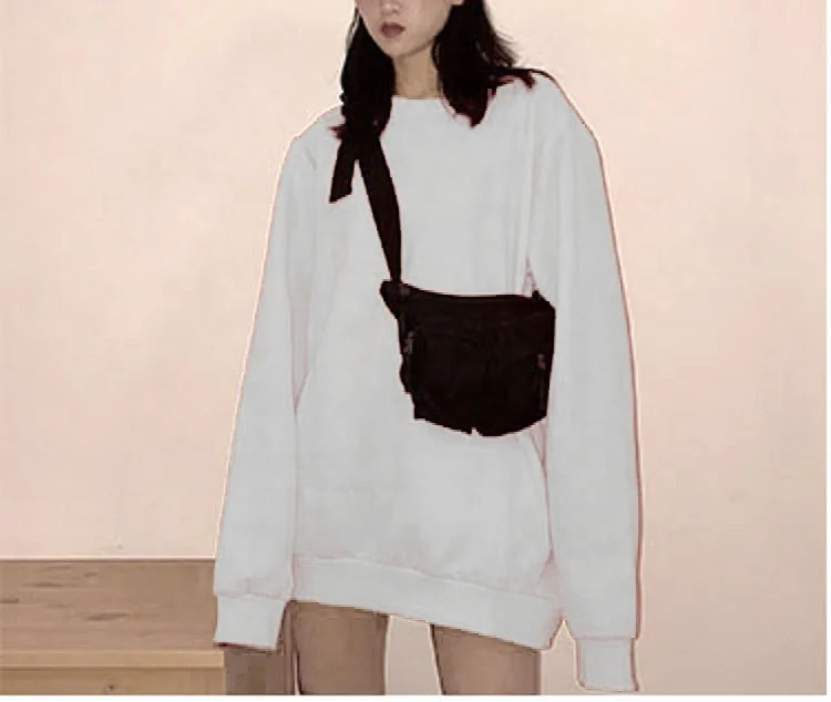 Unisex Men Fleece Loose Pullover Crew Neck Drop Shoulder Plain Oversized Sweatshirt for Women