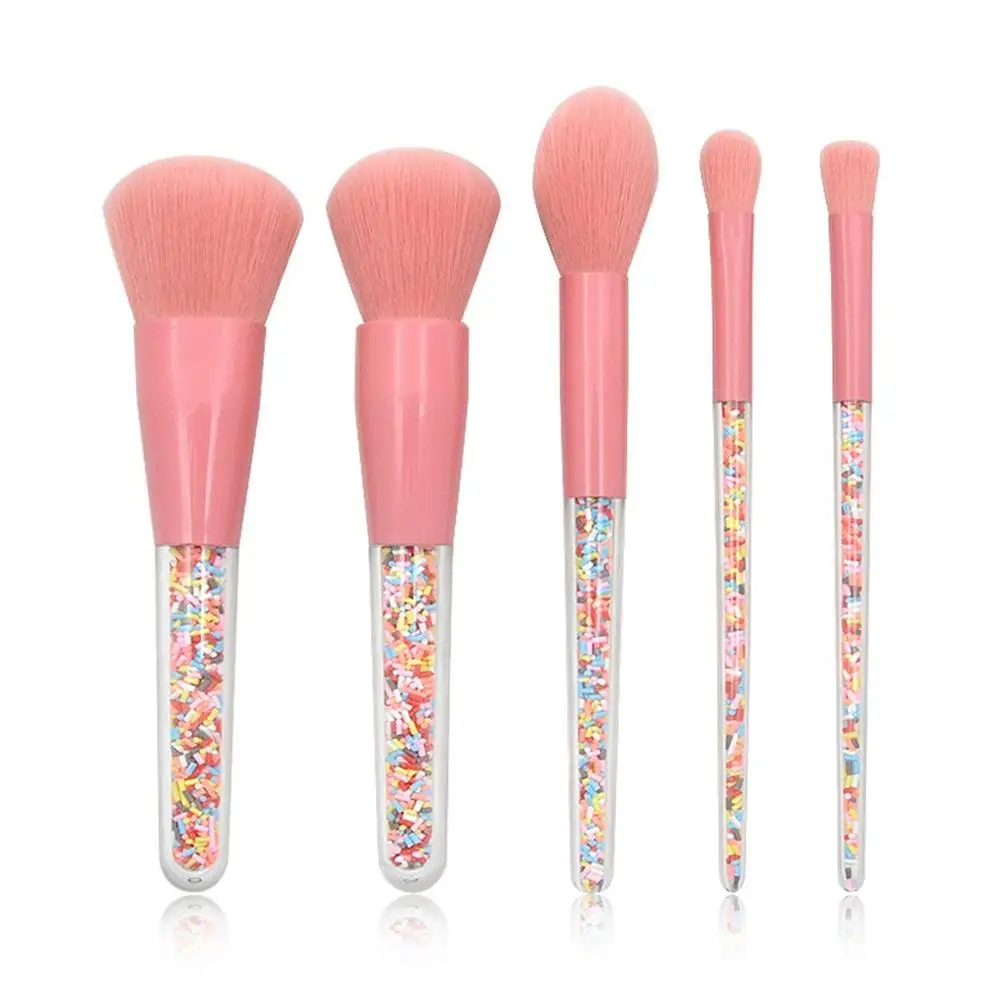 

5pcs Candy Crystal Makeup Brushes Set Colorful Lovely Foundation Blending Makeup Brush maquillaje