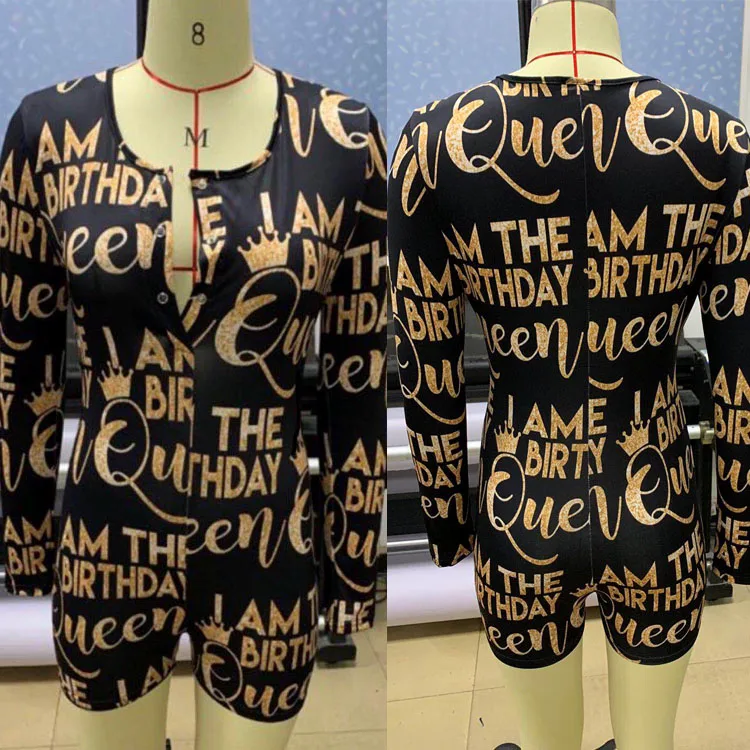 

i am the happy black birthday onesie pajamas queen gitl onesie for adults women long sleeve birthday drip onesie squad, Picture shows