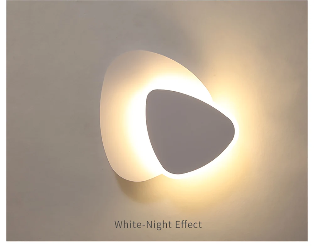 New design 18W 24W indoor wall light triangle 180degree rotatable white LED night light