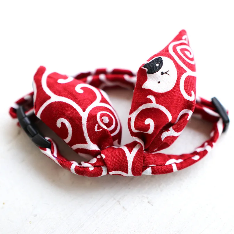 

Pet Print Collar Bow Tie Adjustable Cute Cat Puppy Bow Tie, Picture