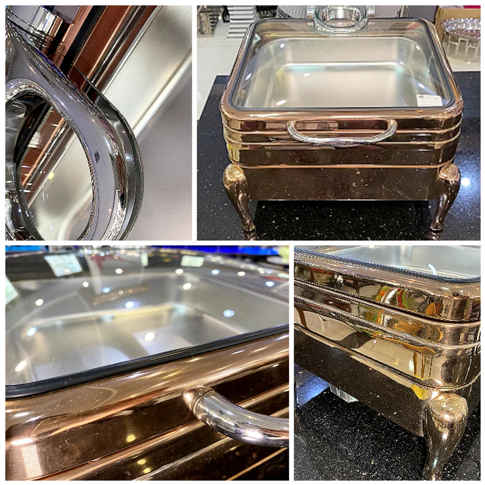 Wholesale Italian Chafing Dish Induction Chaffing Dish Rose Gold Buffet