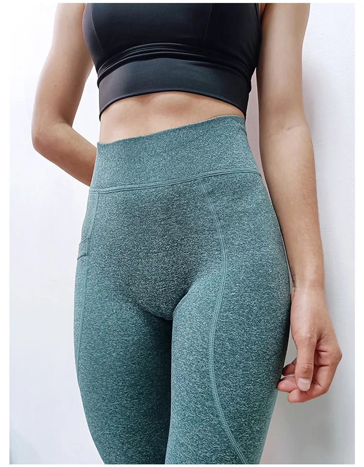 

DLL women scrunch leggings pockets yoga pants sports high stretch training slim fit waist trainer leggings, As picture or customized make