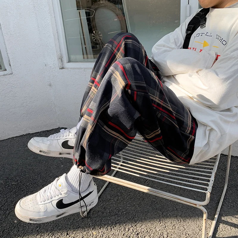

New Fashion Fall Pant Trousers Fleece Plaid Custom Print Men's Trousers 100% Cotton Sweat Pants Men for 2021, Picture colors
