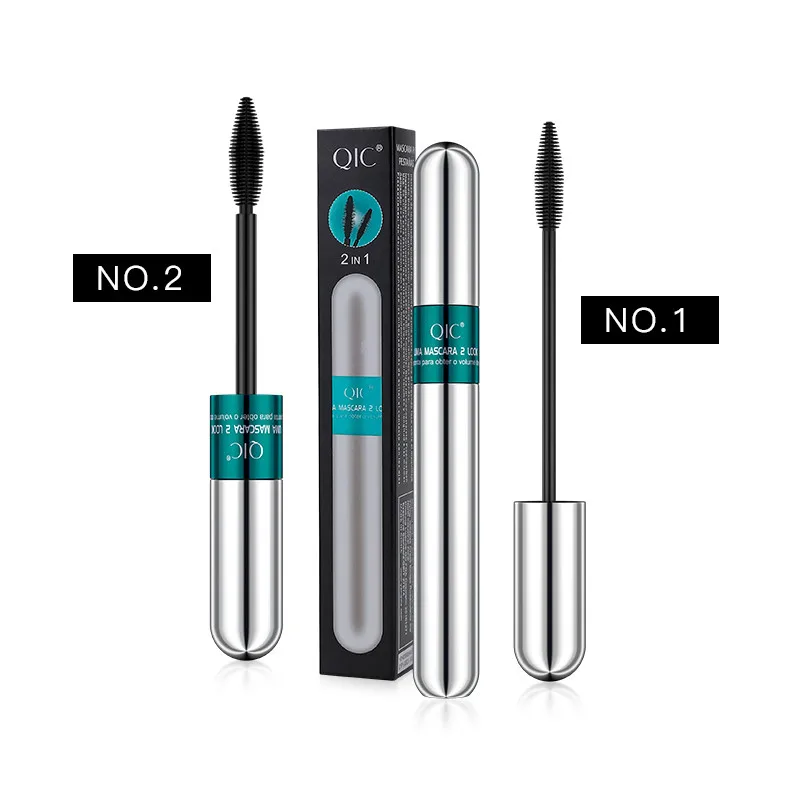 Hot 4D Silk Fiber Waterproof Mascara Eyelash Extension Brush Curling 2 in 1 Mascara