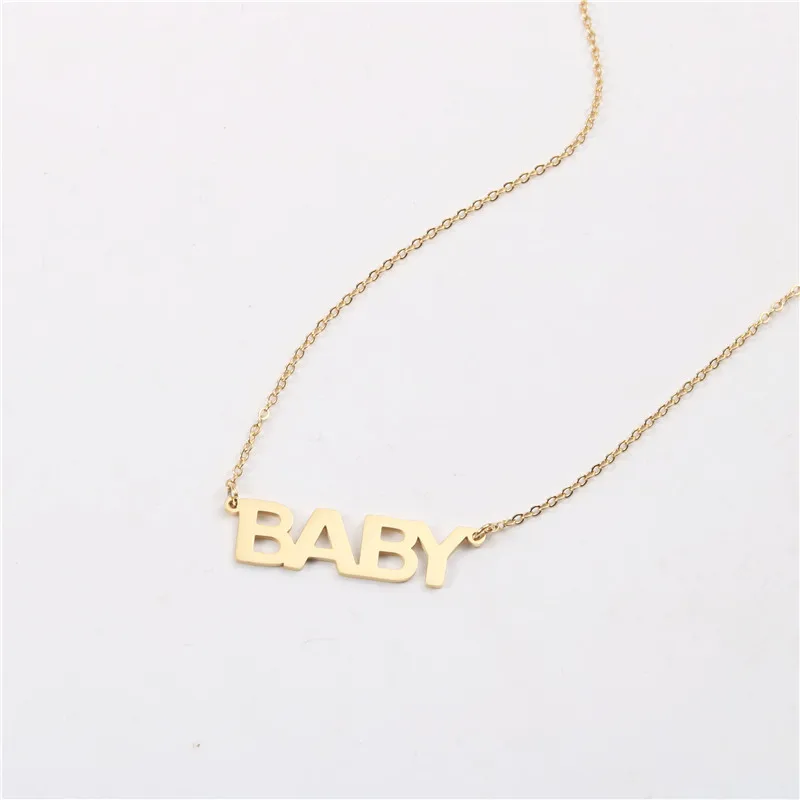 

Joolim Jewelry 18K Gold Plated BABY letters Pendant Necklace Stainless Steel Necklace