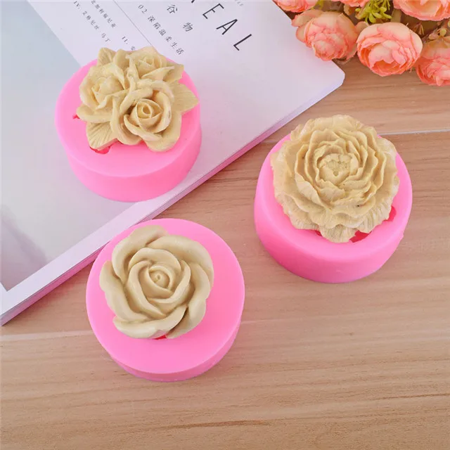 

Chocolate Fondant Cake Decorating Mold 3 Flower Rose Carnation Peony Handmade Soap Silicone Mold, As show