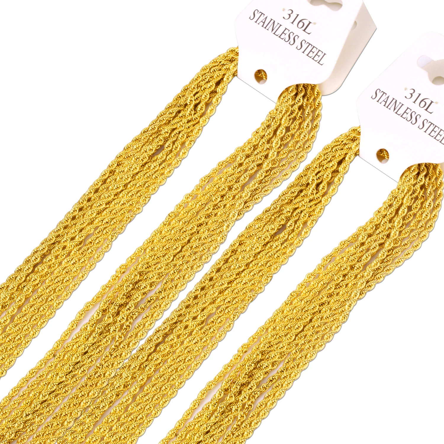 

Manufacturer Wholesale 18K Gold Chains Stainless Steel Twist Chains Necklace, Gold/silver available