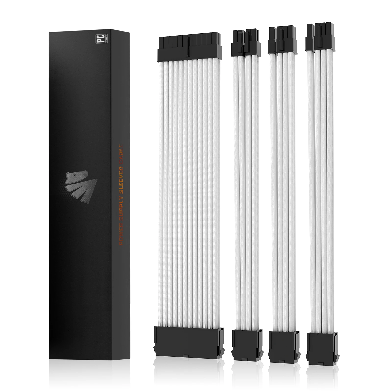 

custom 24 pin 8 pin white psu cable sleeves extensions kit pc