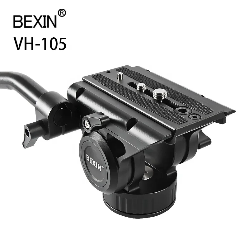 

Panoramic Tripod Head with Quick Release Plate Hydraulic Fluid Video Head For Tripod Monopod Camera Holder Stand Mobile SLR DSLR, Black