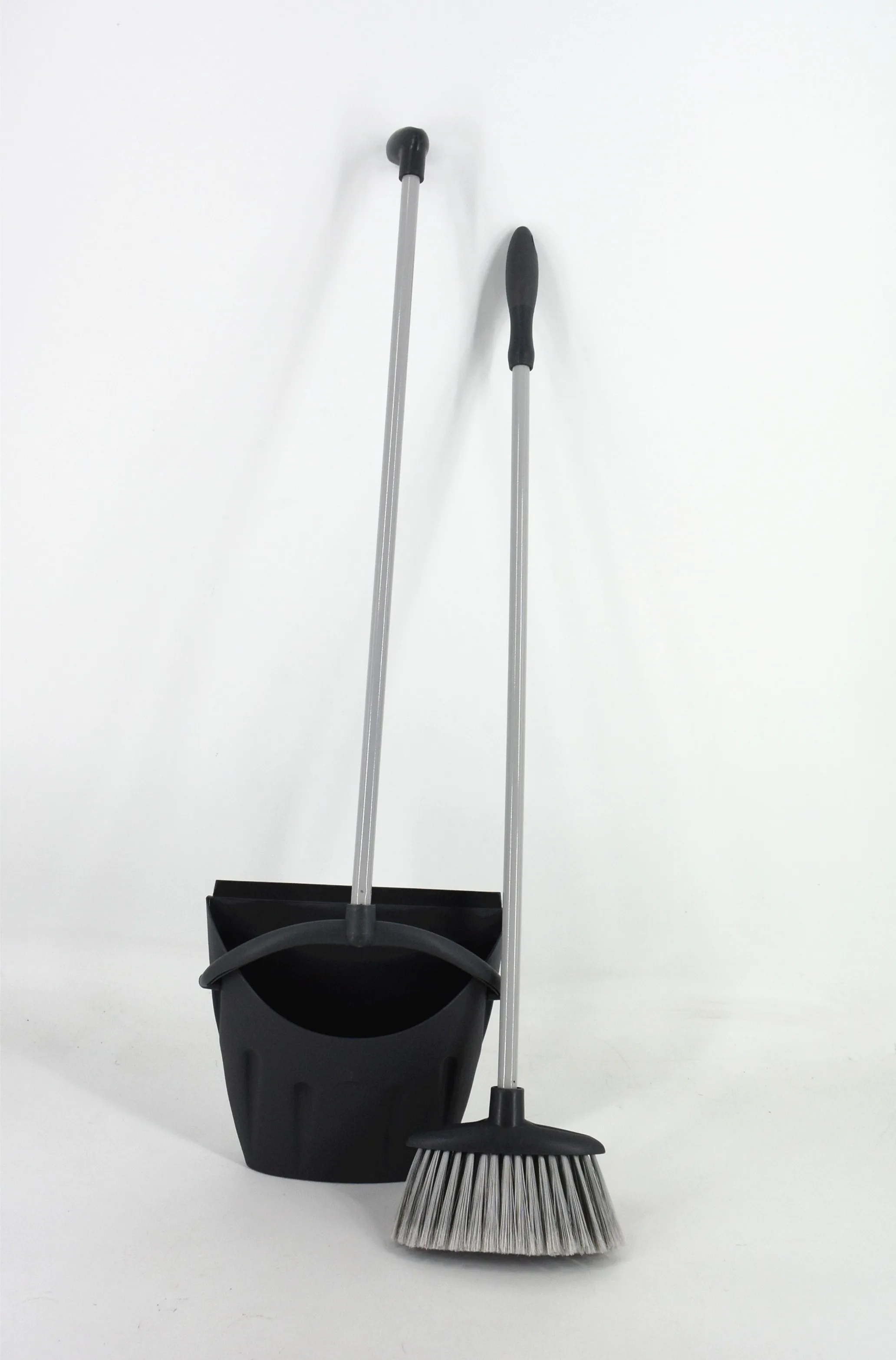 
superior plastic metal long handle folding broom and dustpan set 