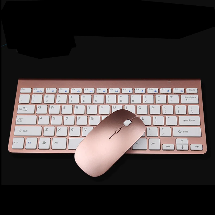 

Multi media mini 2.4g wireless keyboard and mouse, Rose gold, gold, silver