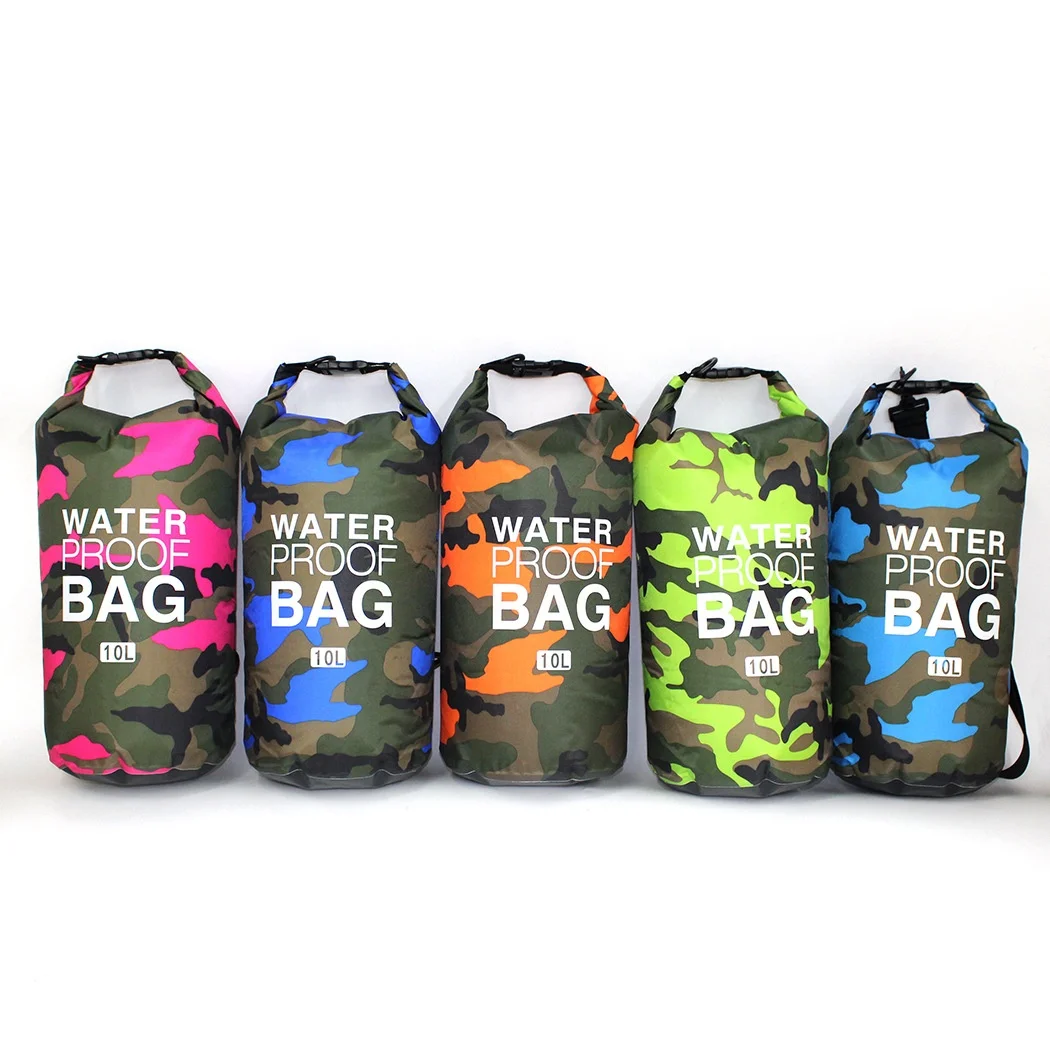 

Custom Logo Ipx6 Sport Floating Waterproof Camouflage Large Capacity Roll Top Swimming Dry Bag Backpack with Adjustable Strap, 5 camo colors