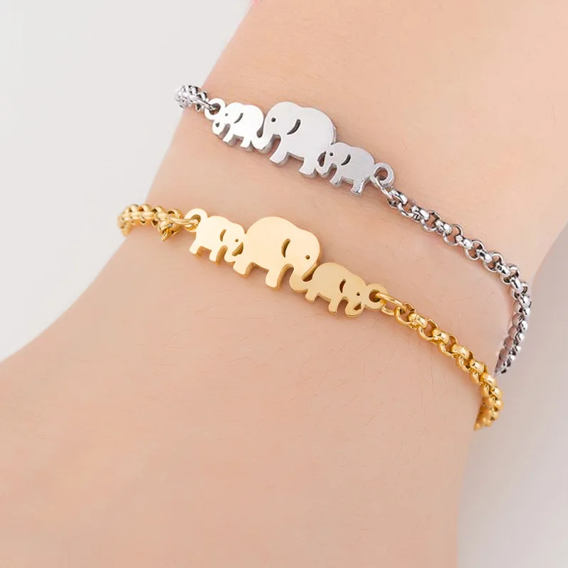 

Elephant bracelet, female lovely ornament, stainless steel small elephant accessory Bracelet