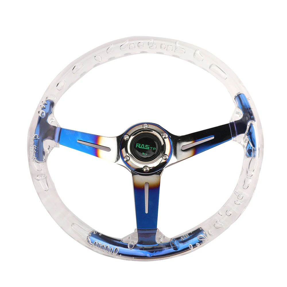 

Pretty Blue Transparent Steering Wheels Car Acrylic Steering Wheel, Blue chrome