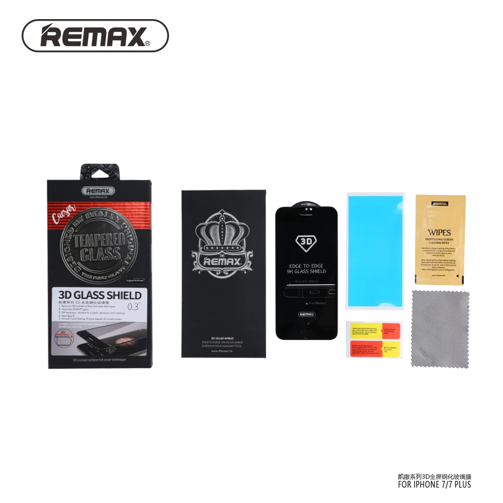 

Remax Gl-04 3d Anti-shock Premium Protective Tempered Glass Screen Protector, Black, white