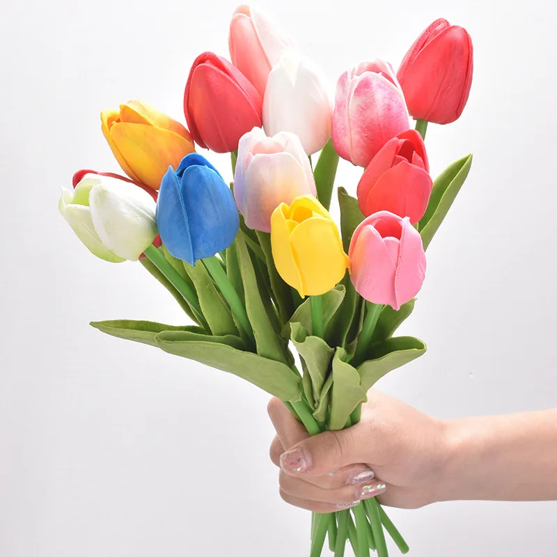 

Wholesale Hot Sale Artificial Mini Tulip PU Flowers Home And Wedding Decoration Tulip Flower