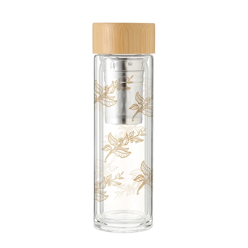 

Ready To Ship Double Wall High Quality Glass Water Bottle with Factory Price Glass Tea Cup, Customized color