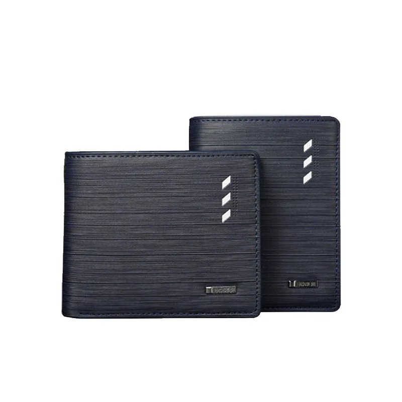 

Bogesi Brand Solid Men's Leather Wallet Short Designer Pocket Purse Card Holder Clip Custom Bag, Blue,coffee