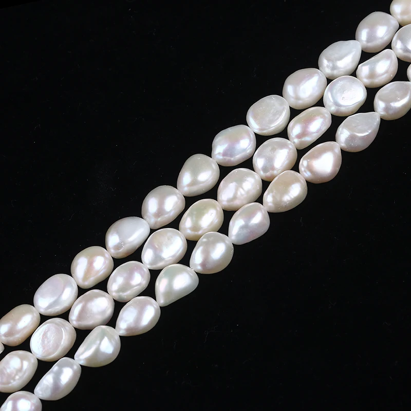 

10-11mm freshwater baroque pearl white color pearl strand