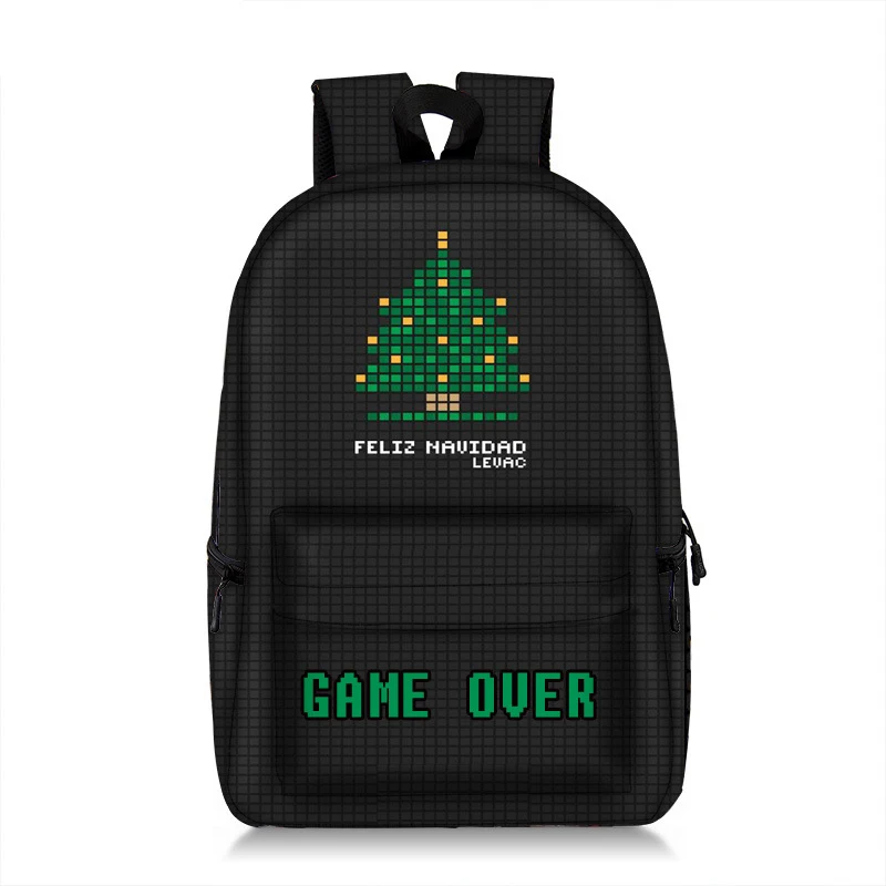 

Nostalgic Game Printing Backpack 30L Capacity Air Cushion Strap School Bag Outdoor Leisure Backpack