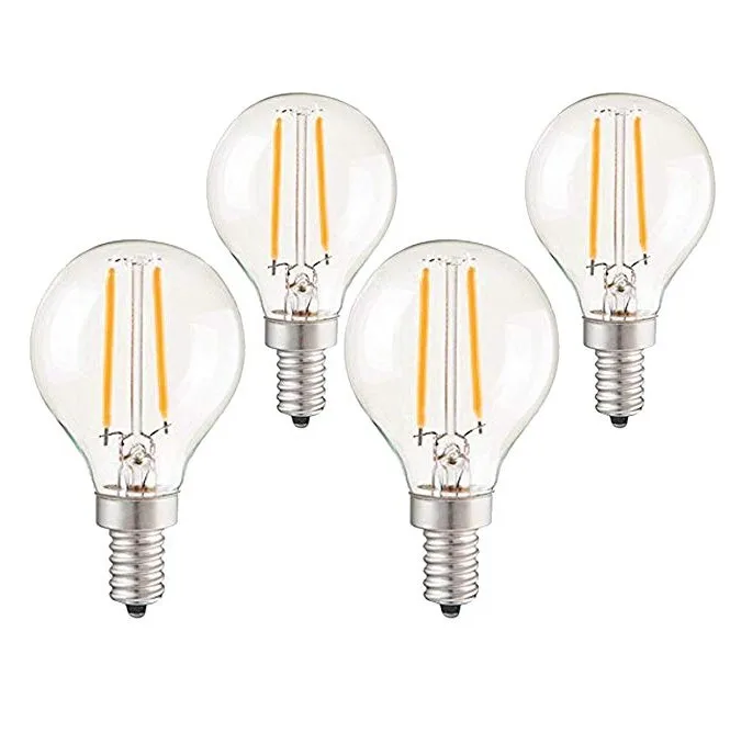 Vintage incandescent Edison bulb G45 LED filament bulb antique cage clear&gold glass dimmable E12 E14 base