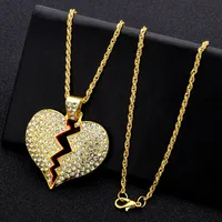 

Broken Heart Necklace Personality Heartbreak Shape Male And Female Choker Necklace Women's Pendant Jewelry Gifts