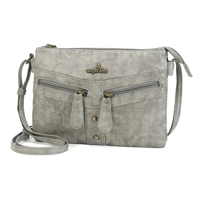 

Angel Kiss Brand Waterproof PU Leather Double Compartment Small Sling Bag Women Crossbody
