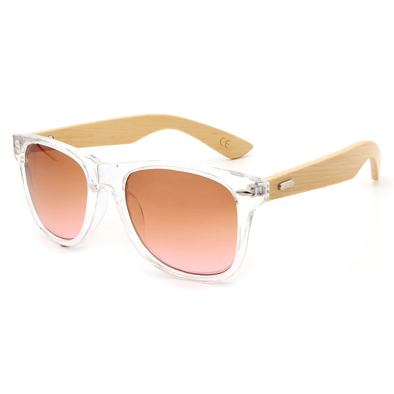

Fashion trendy plastic colorful lens bamboo sunglasses