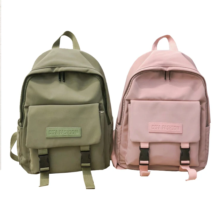 Osgoodway2 New Casual Women Backpack Solid Color Girls College Backpack Book Bags for High School