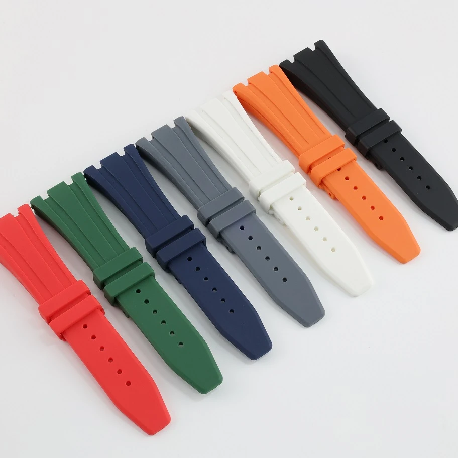 

Luxury Silicone Rubber Watch Strap For AP 44mm apple smart 4.5.6 generation and se series watch band, 10 styles