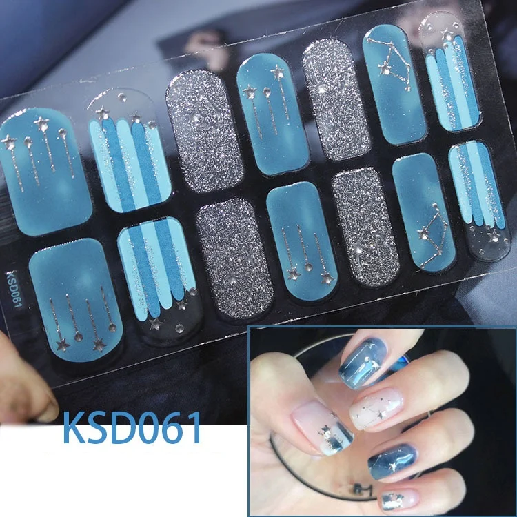 Full Wraps Decals Nail Sticker Slider Nail Art Decoration Korean Style Self-adhesive Beauty Full Nail Tips Wholesale